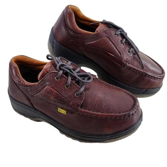 Florsheim Steel Toe Shoes Mens 7 D Womens 9 M Brown Leather Work Safety Oxford - Picture 15 of 16